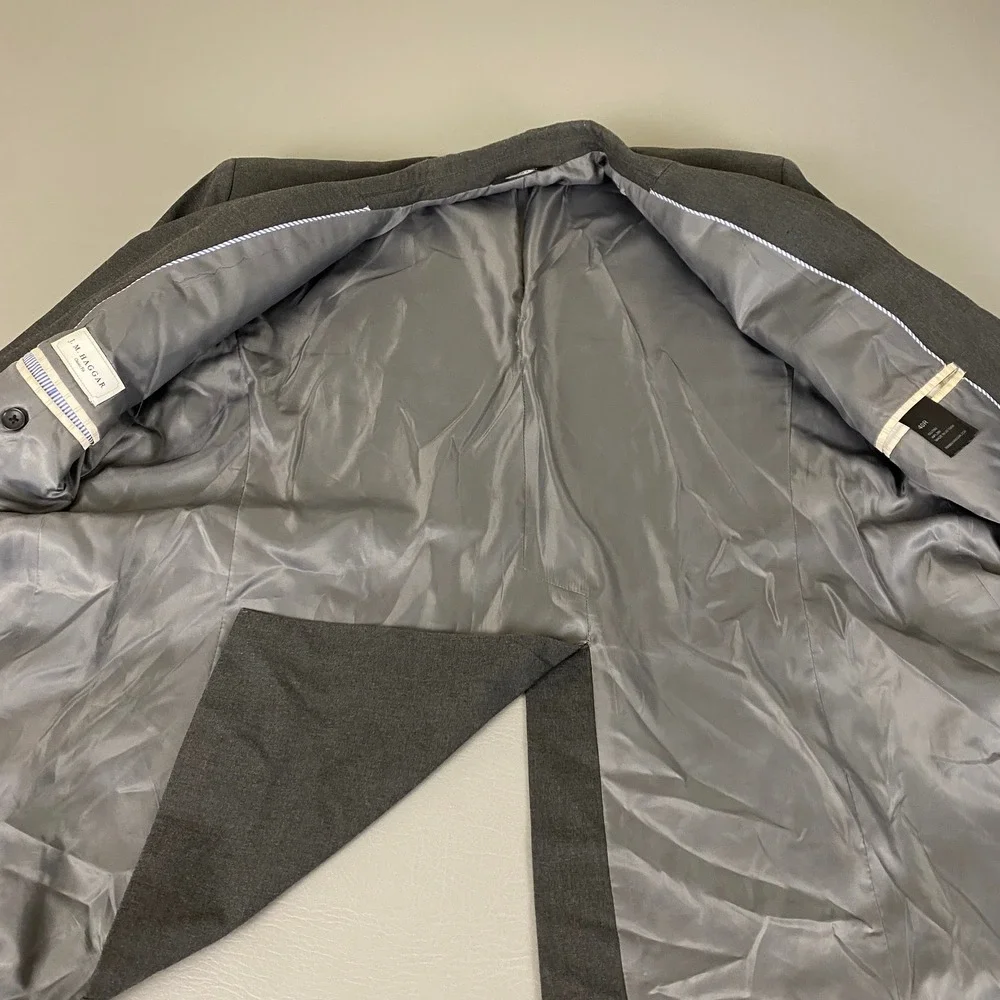 Haggar Suit Two Piece Mens 40x36W‎ Classic Fit Gray Jacket Pants Set Business